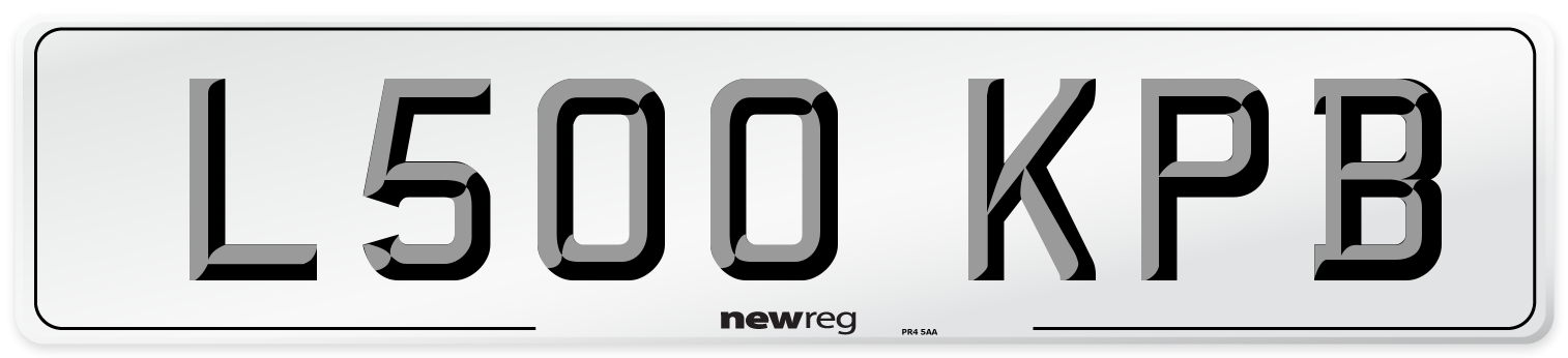 L500 KPB Number Plate from New Reg